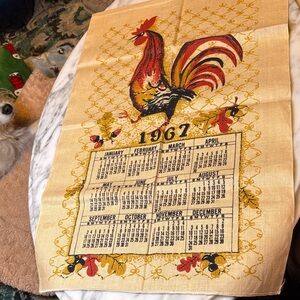 Vintage 1967 Rooster Calendar Tapestry